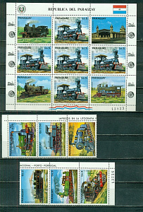 Парагвай 1983, Паровозы, 6 марок и малый лист